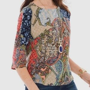 Chico's Malaysia Paisley East West Top